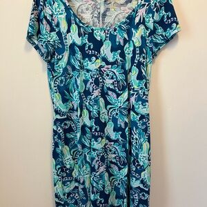 Lilly Pulitzer Blue and White Monkey Dress